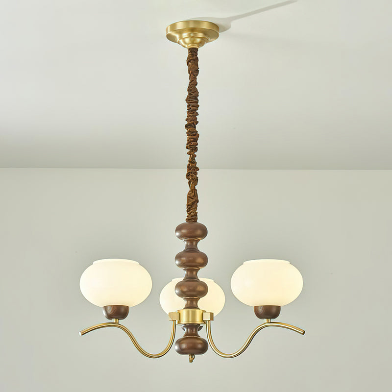 Rosdorf Chandelier | Caramel Glass & Gold Finish | 3, 6, or 8 Lights