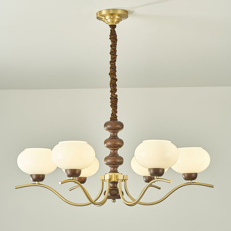 Rosdorf Chandelier | Caramel Glass & Gold Finish | 3, 6, or 8 Lights