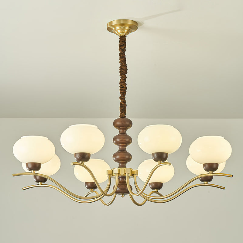 Rosdorf Chandelier | Caramel Glass & Gold Finish | 3, 6, or 8 Lights