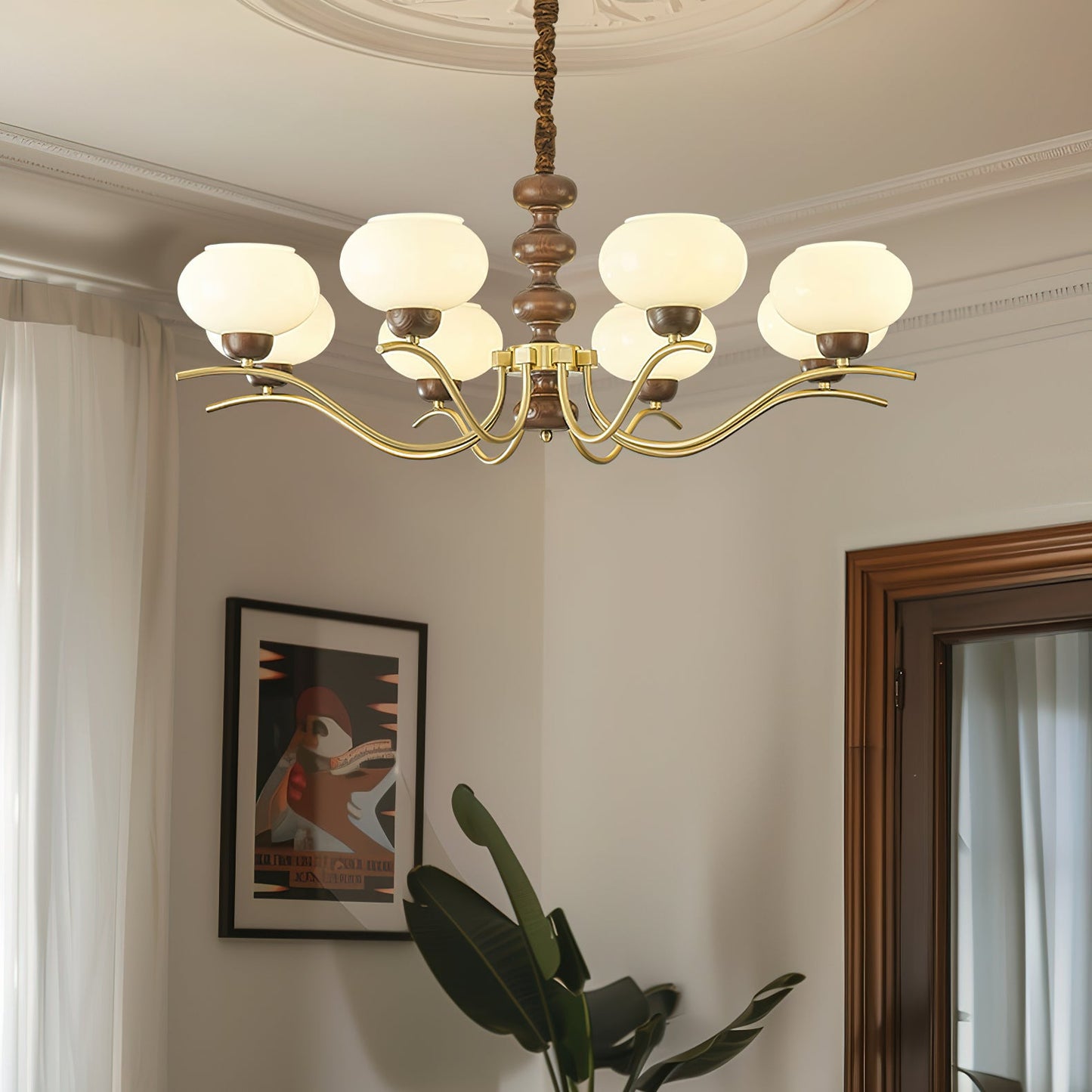 Rosdorf Chandelier | Caramel Glass & Gold Finish | 3, 6, or 8 Lights