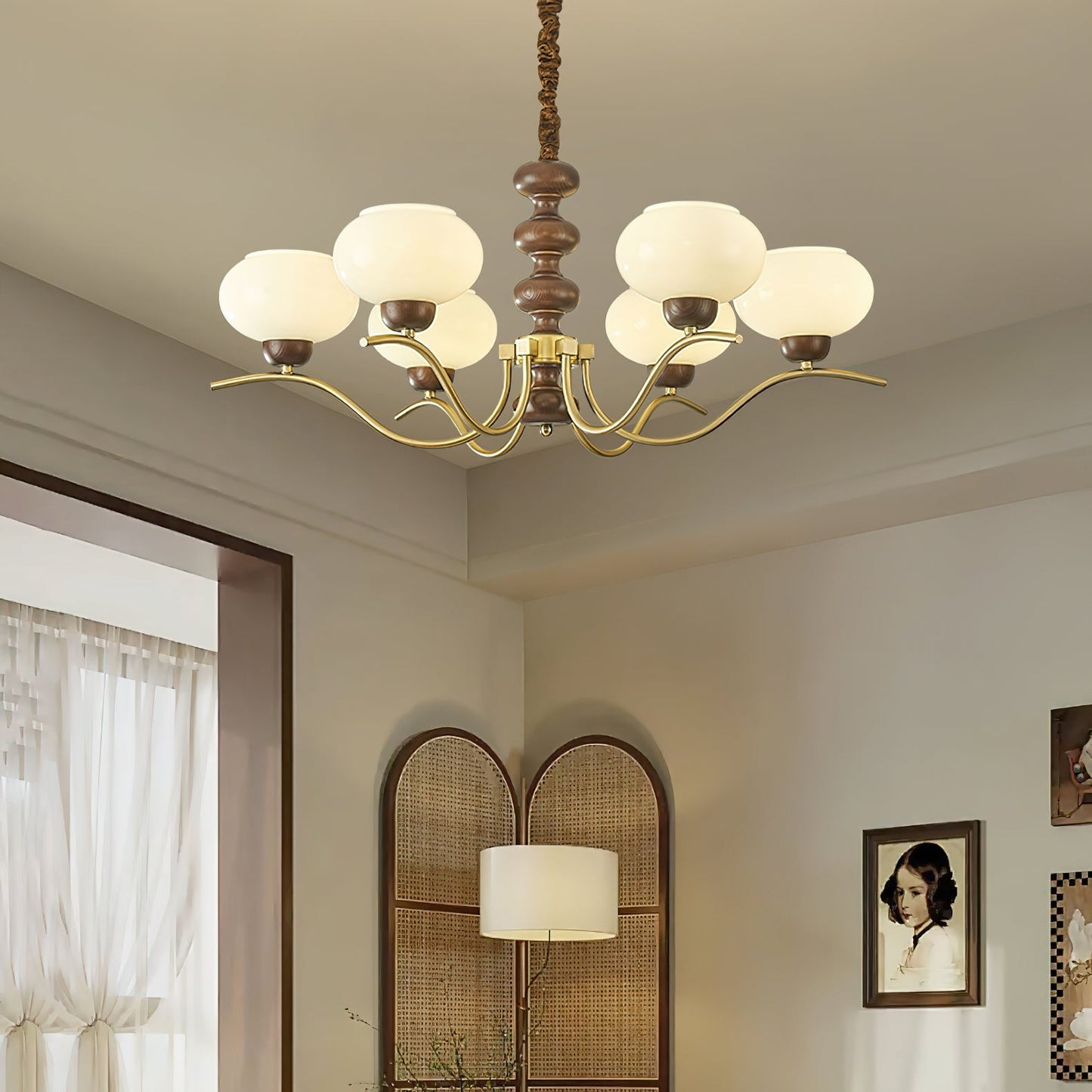 Rosdorf Chandelier | Caramel Glass & Gold Finish | 3, 6, or 8 Lights