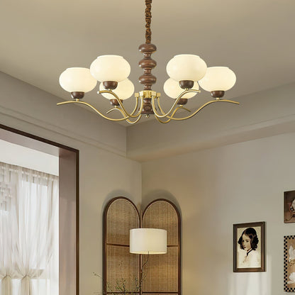 Rosdorf Chandelier | Caramel Glass & Gold Finish | 3, 6, or 8 Lights