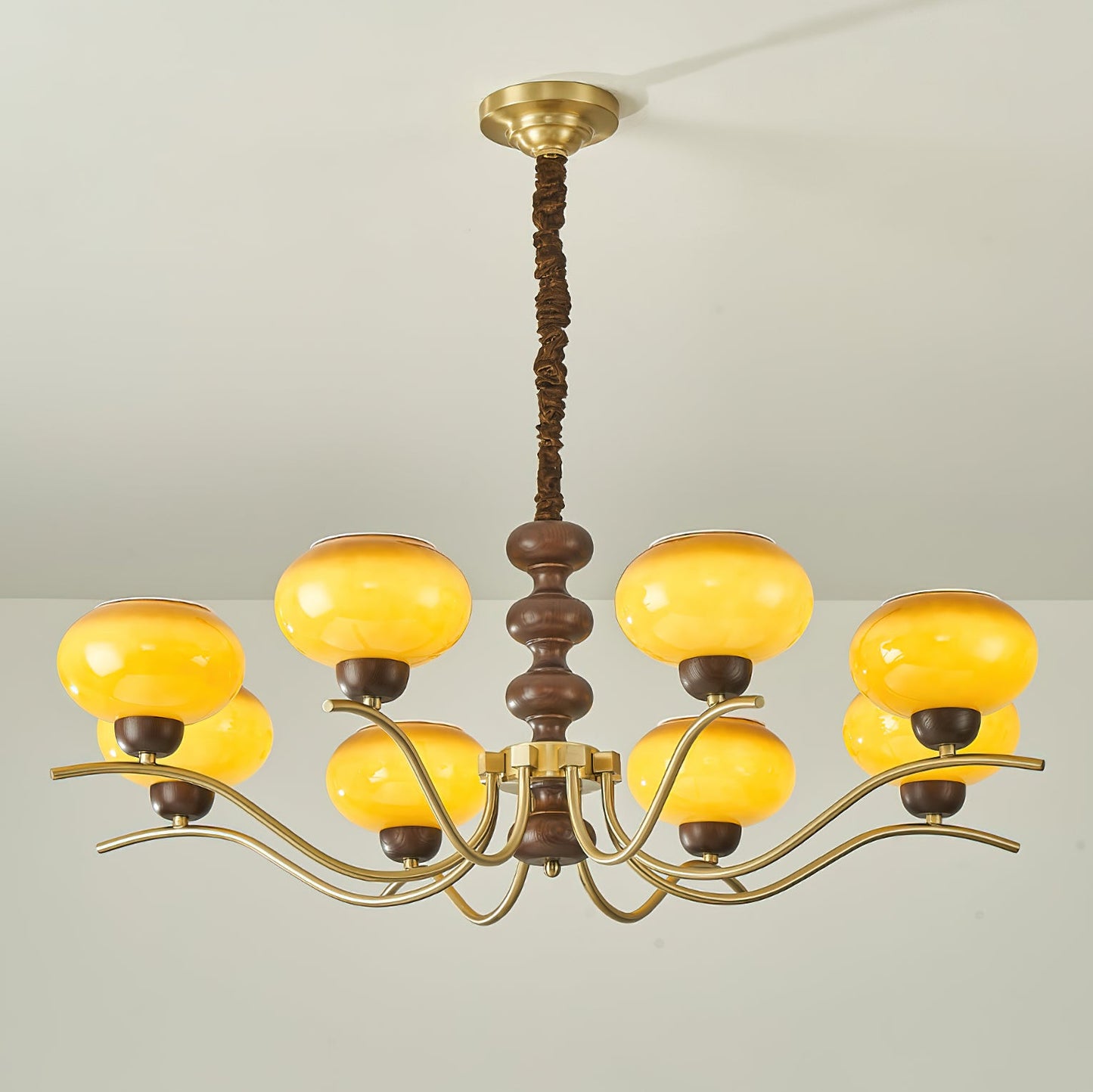 Rosdorf Chandelier | Caramel Glass & Gold Finish | 3, 6, or 8 Lights