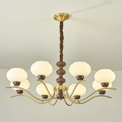 Rosdorf Chandelier | Caramel Glass & Gold Finish | 3, 6, or 8 Lights