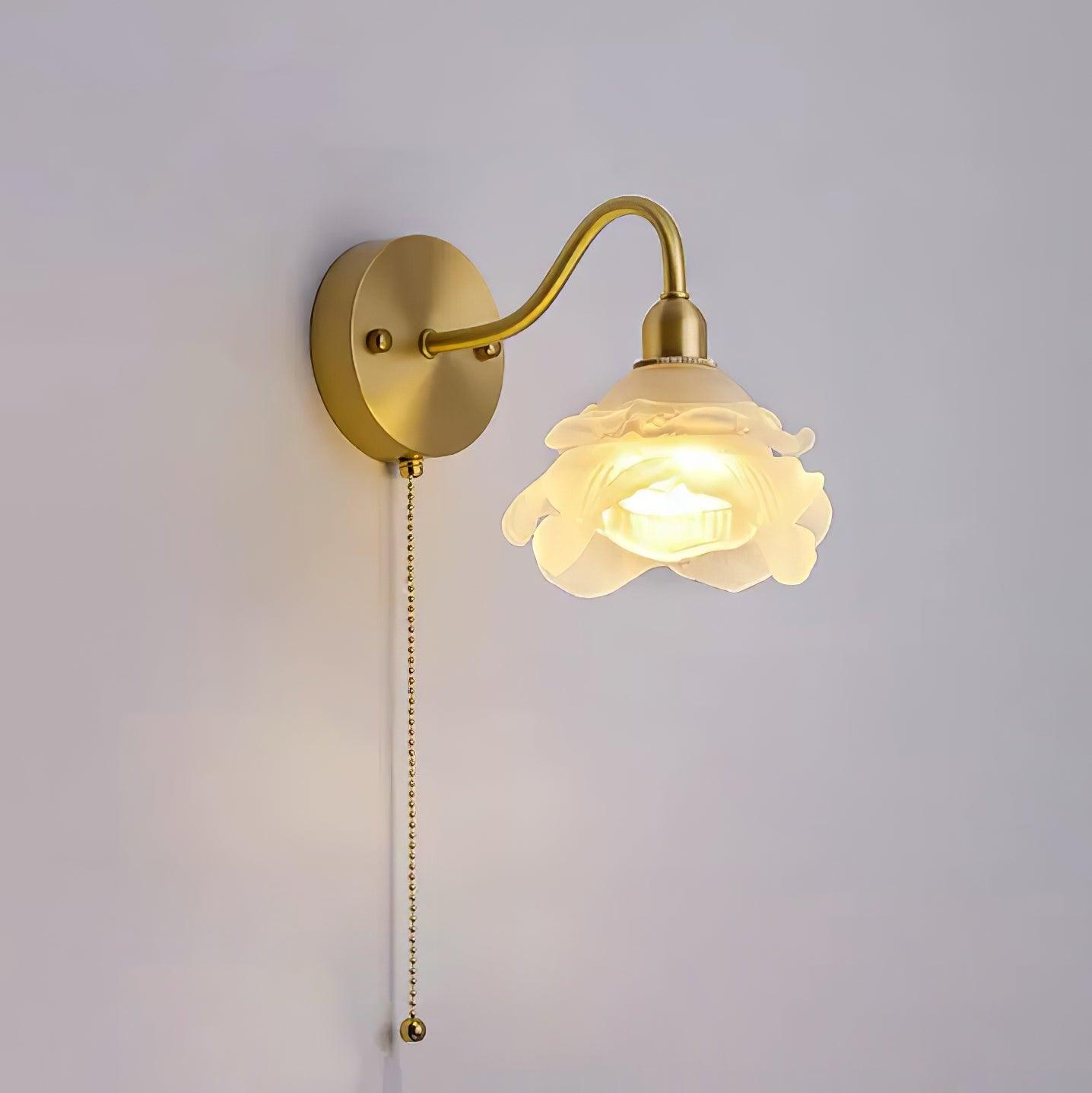 Rose Brass Wall Light | Solid Brass & Glass | Set of 2