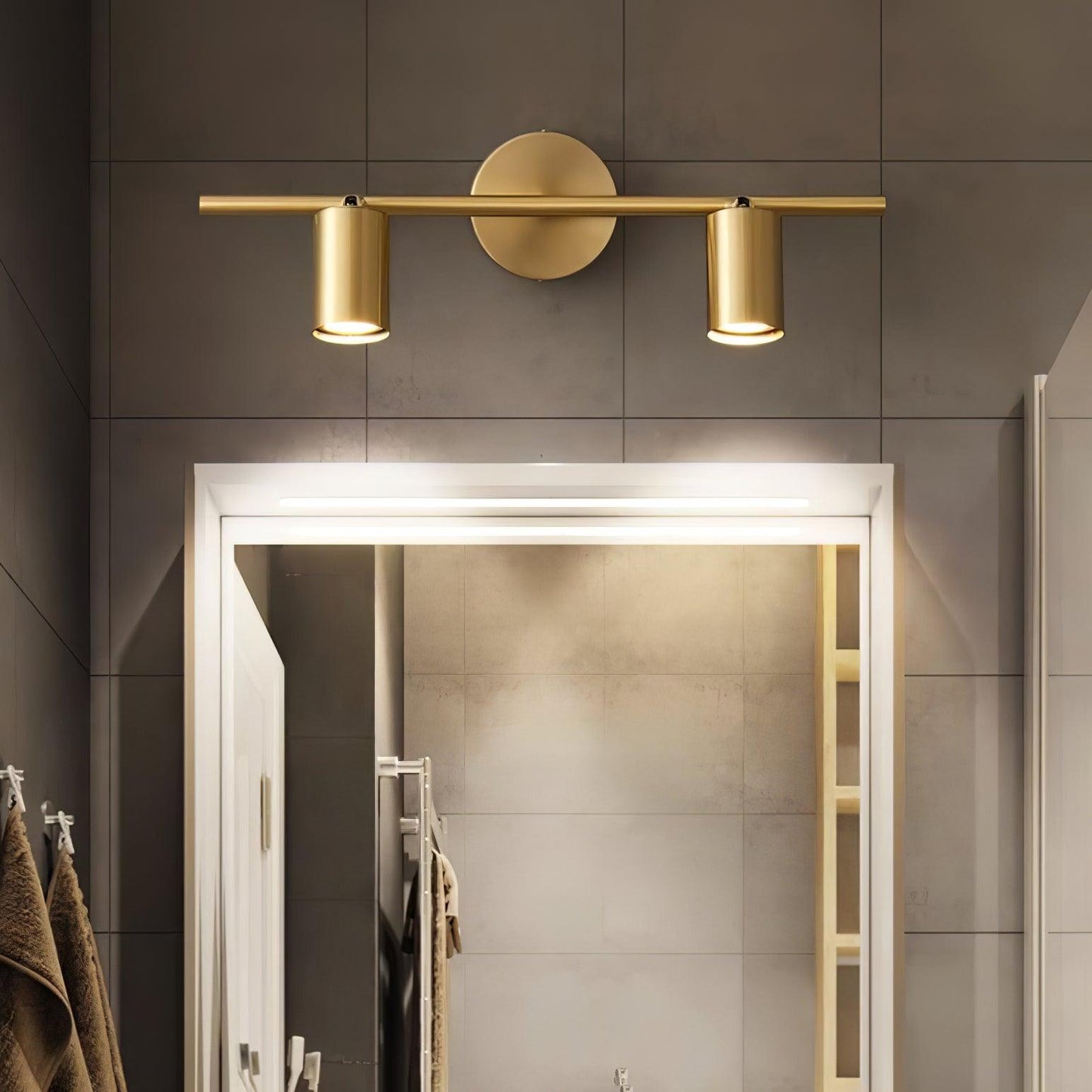 Rotatable Spotlight Wall Light | Brass & Acrylic | 2, 3, or 4 Light Heads