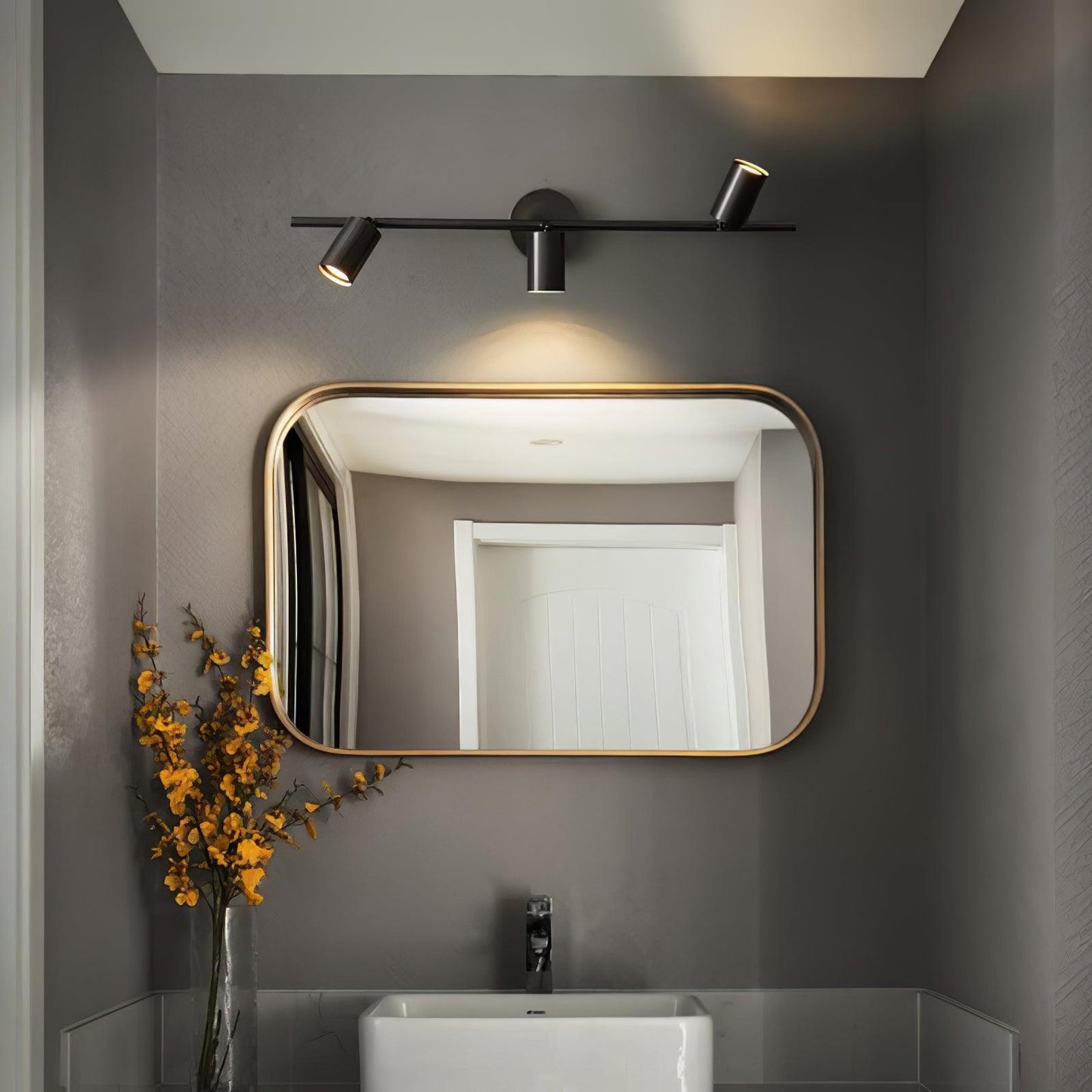 Rotatable Spotlight Wall Light | Brass & Acrylic | 2, 3, or 4 Light Heads