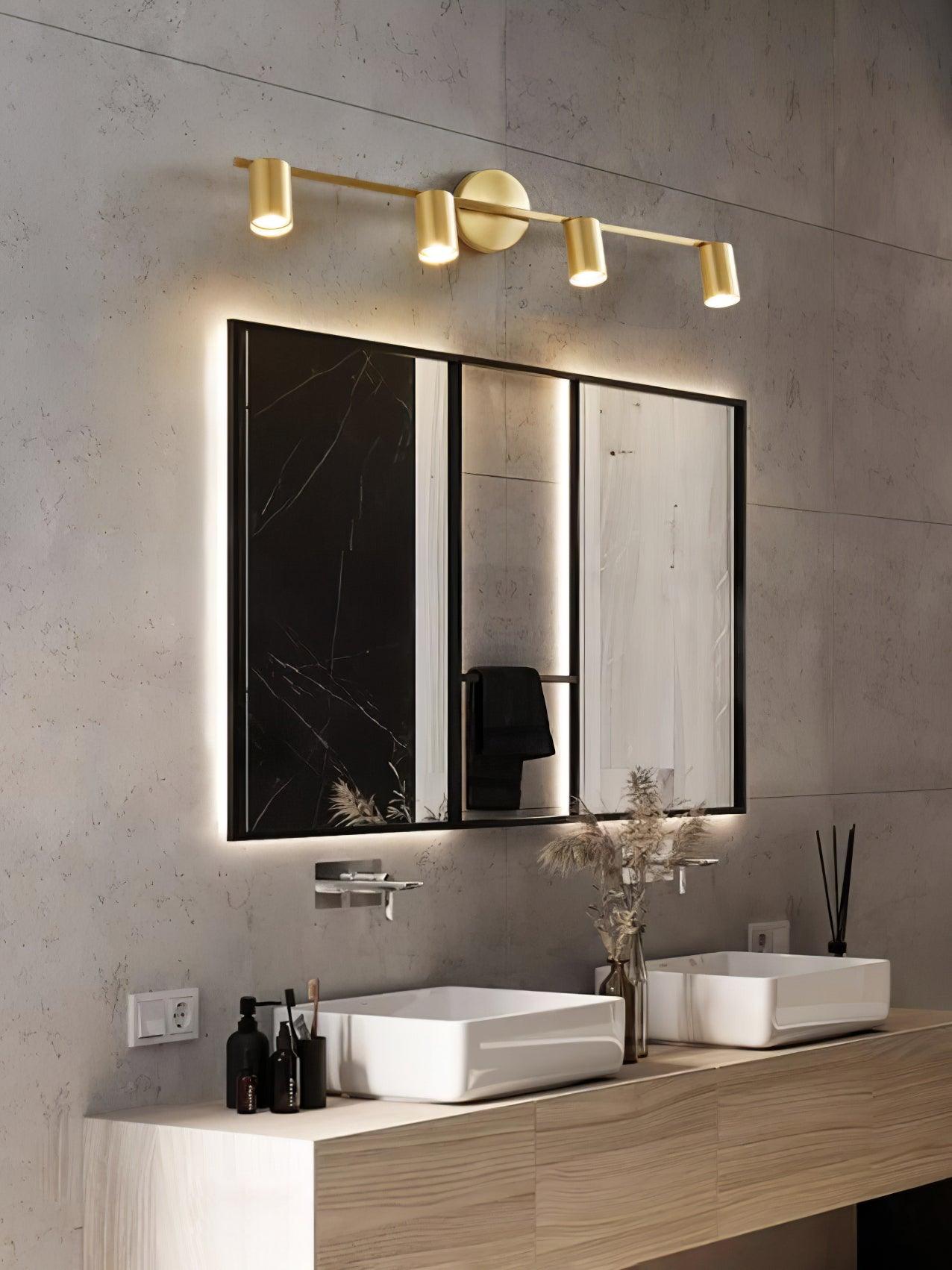 Rotatable Spotlight Wall Light | Brass & Acrylic | 2, 3, or 4 Light Heads