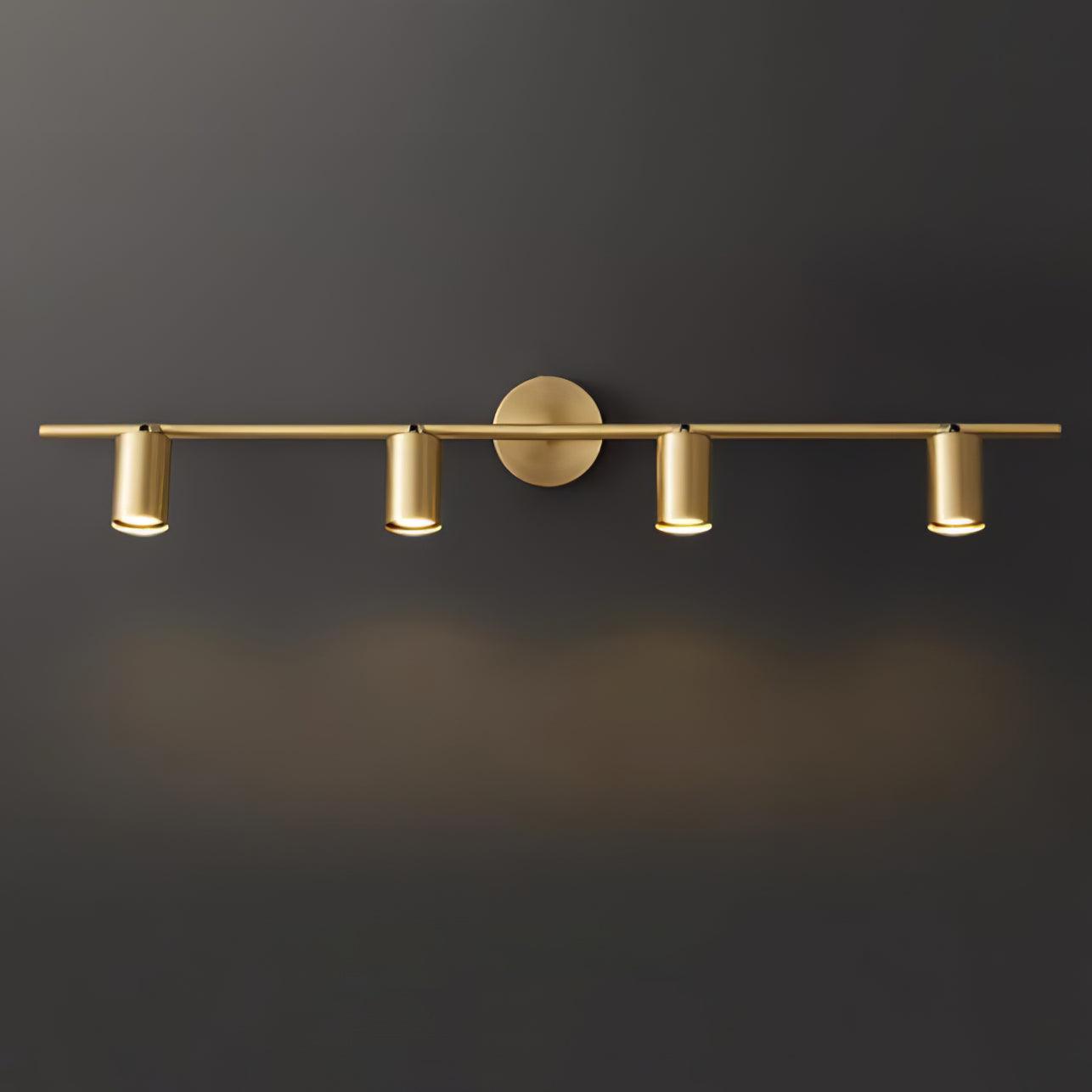 Rotatable Spotlight Wall Light | Brass & Acrylic | 2, 3, or 4 Light Heads