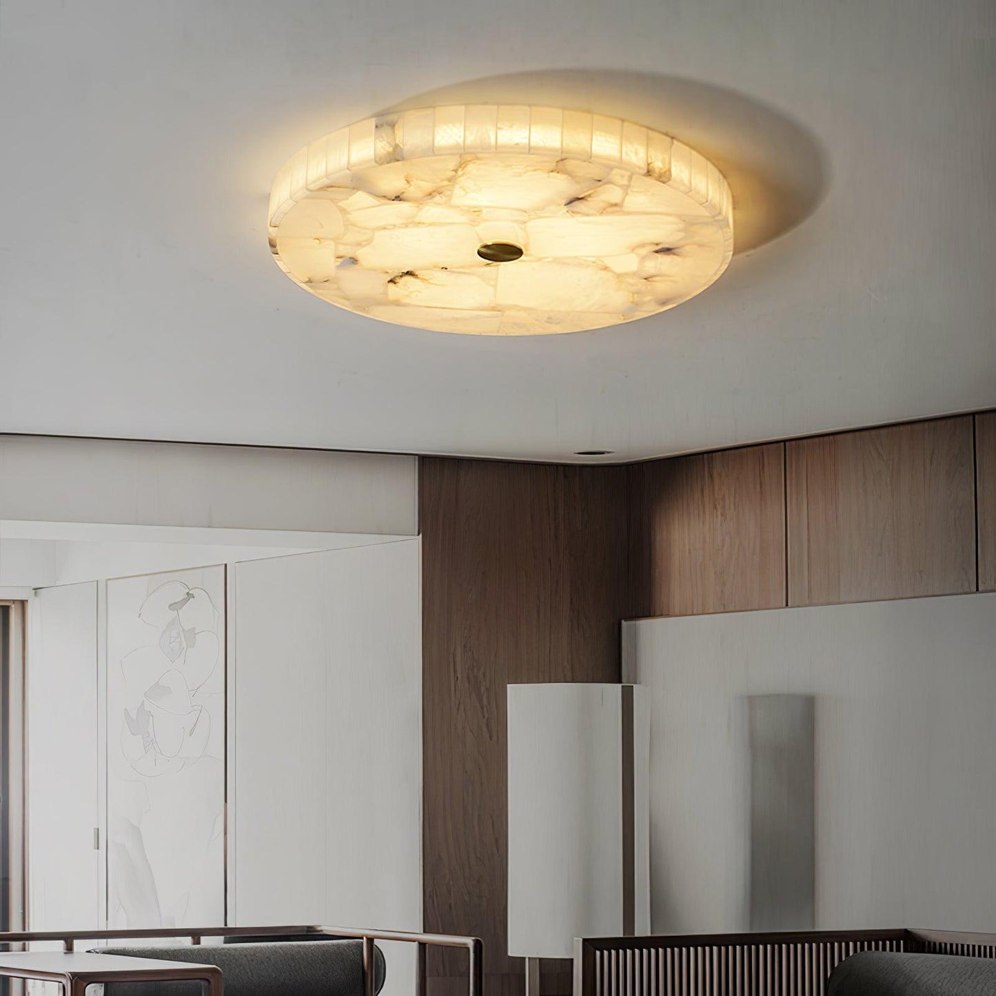 Alabaster Ceiling Lamp | Genuine Alabaster | Multiple Sizes Available