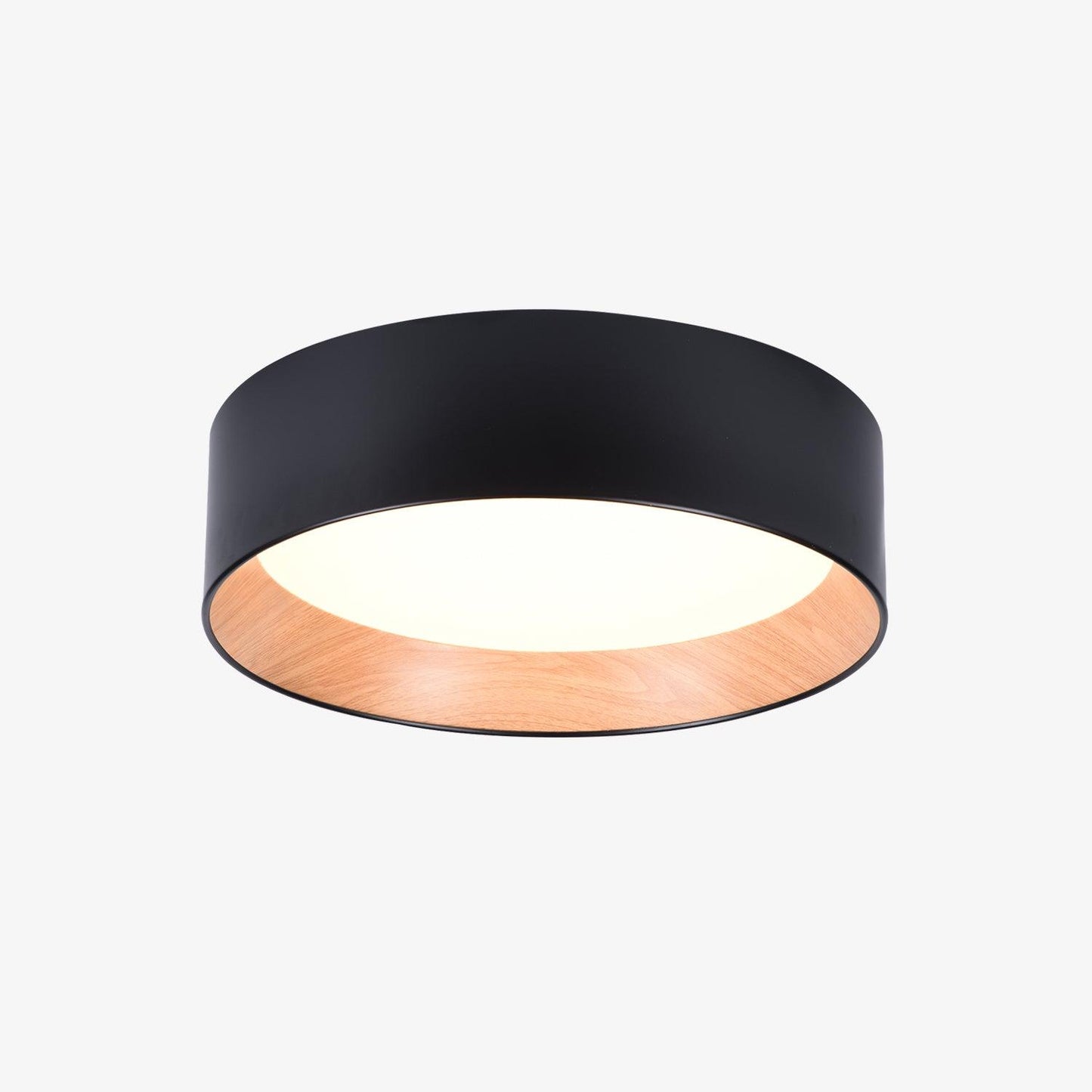 Round Ceiling Lamp | Oak Wood & Aluminum | 46cm Diameter
