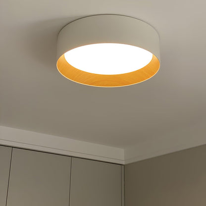 Round Ceiling Lamp | Oak Wood & Aluminum | 46cm Diameter
