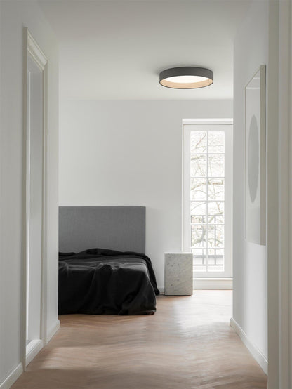 Round Ceiling Lamp | Oak Wood & Aluminum | 46cm Diameter