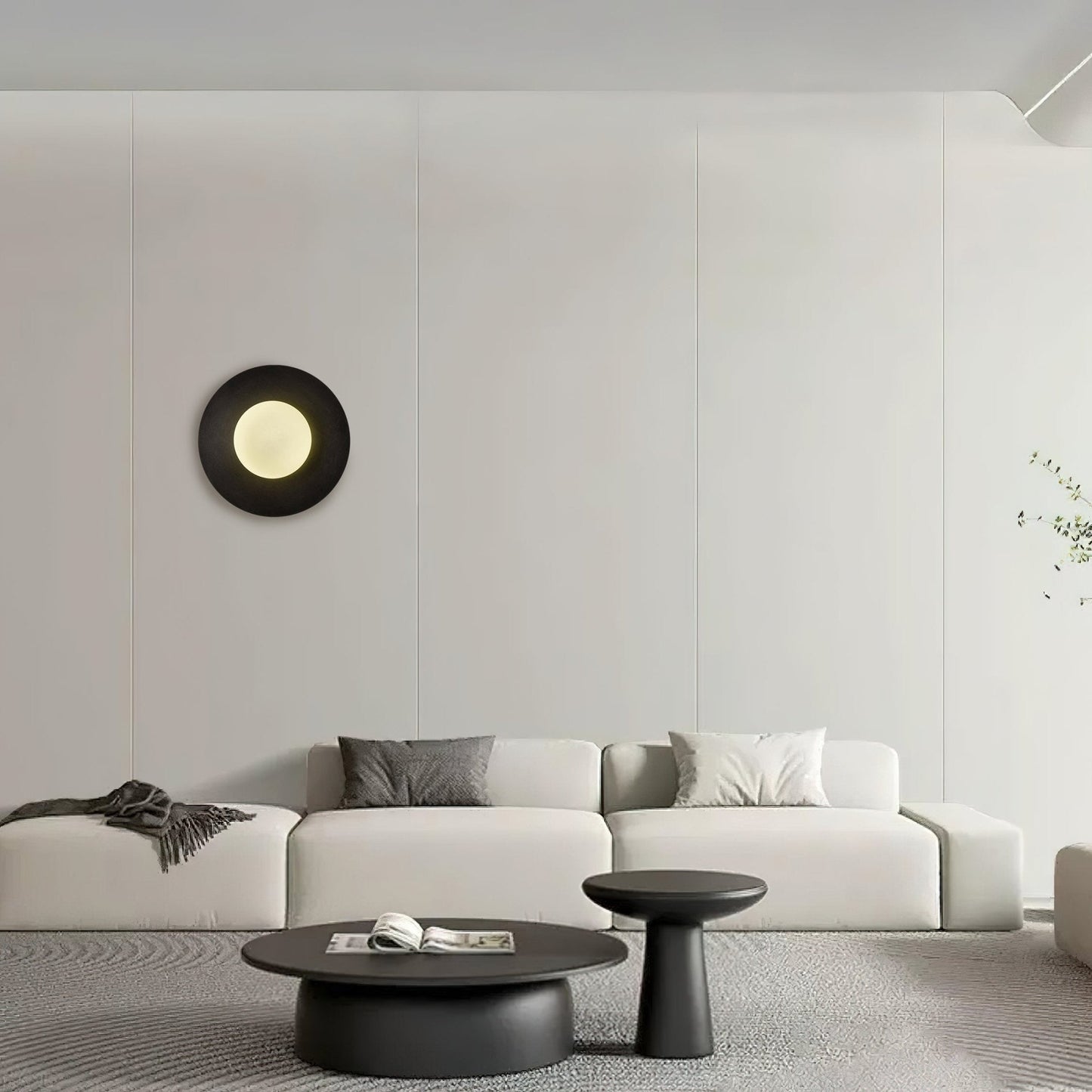 Round Glass Wall Lamp | Glass & Iron | 20cm or 30cm Diameter