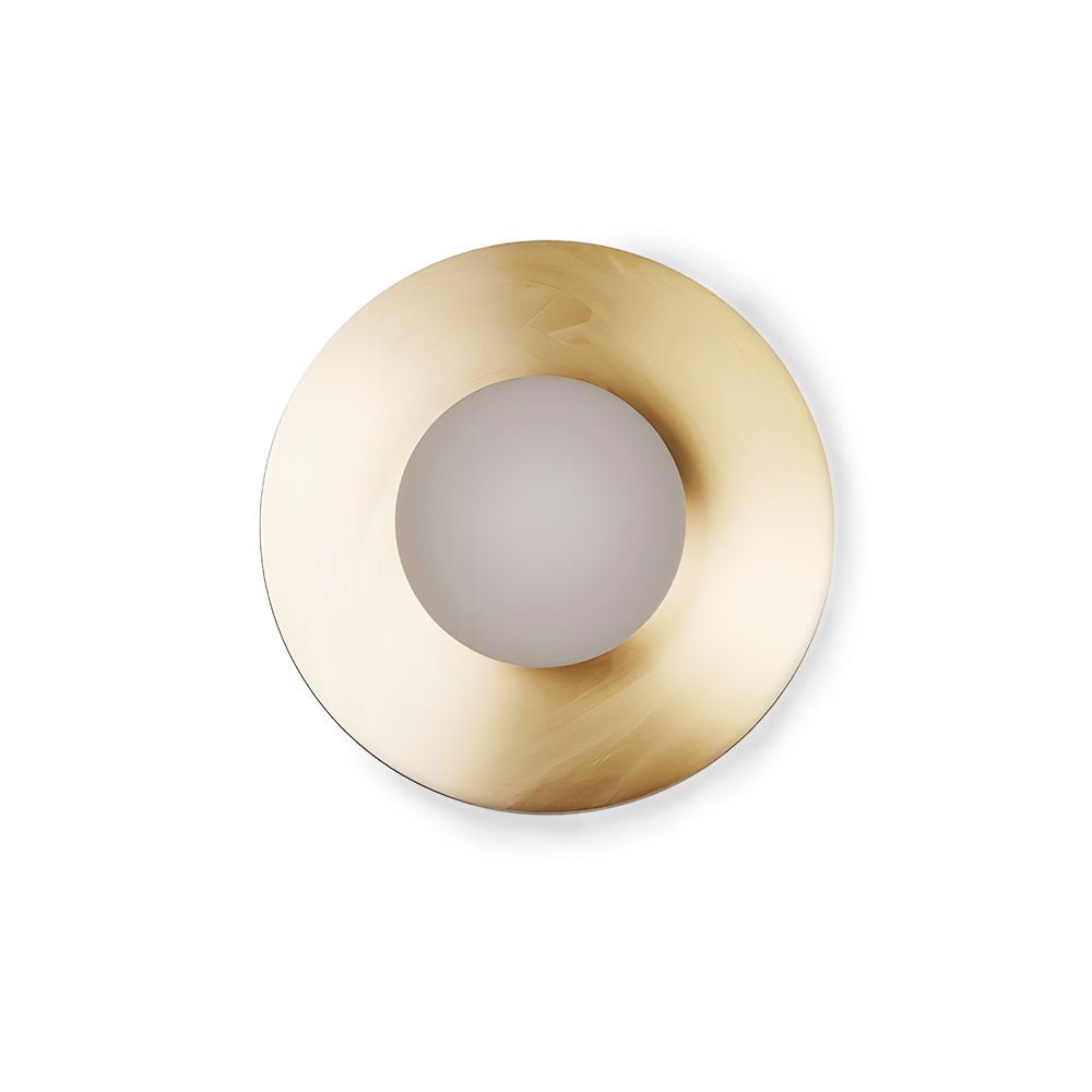 Round Glass Wall Lamp | Glass & Iron | 20cm or 30cm Diameter