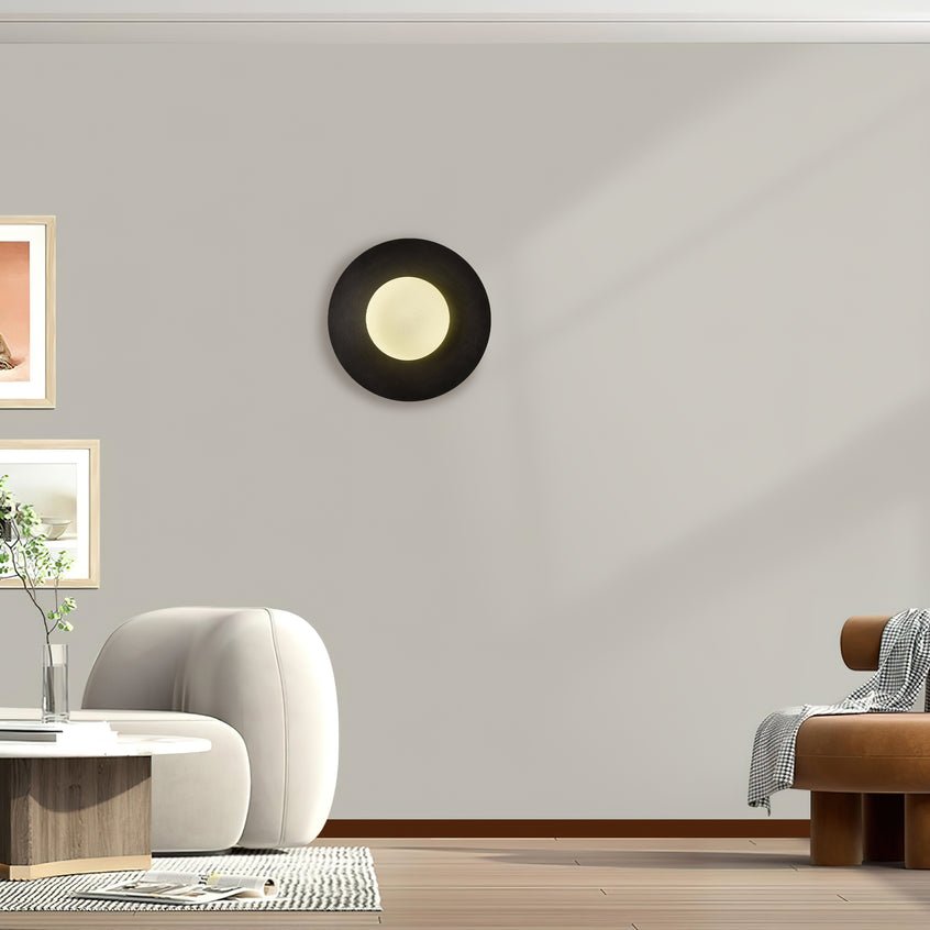 Round Glass Wall Lamp | Glass & Iron | 20cm or 30cm Diameter