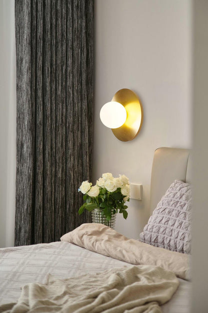 Round Glass Wall Lamp | Glass & Iron | 20cm or 30cm Diameter