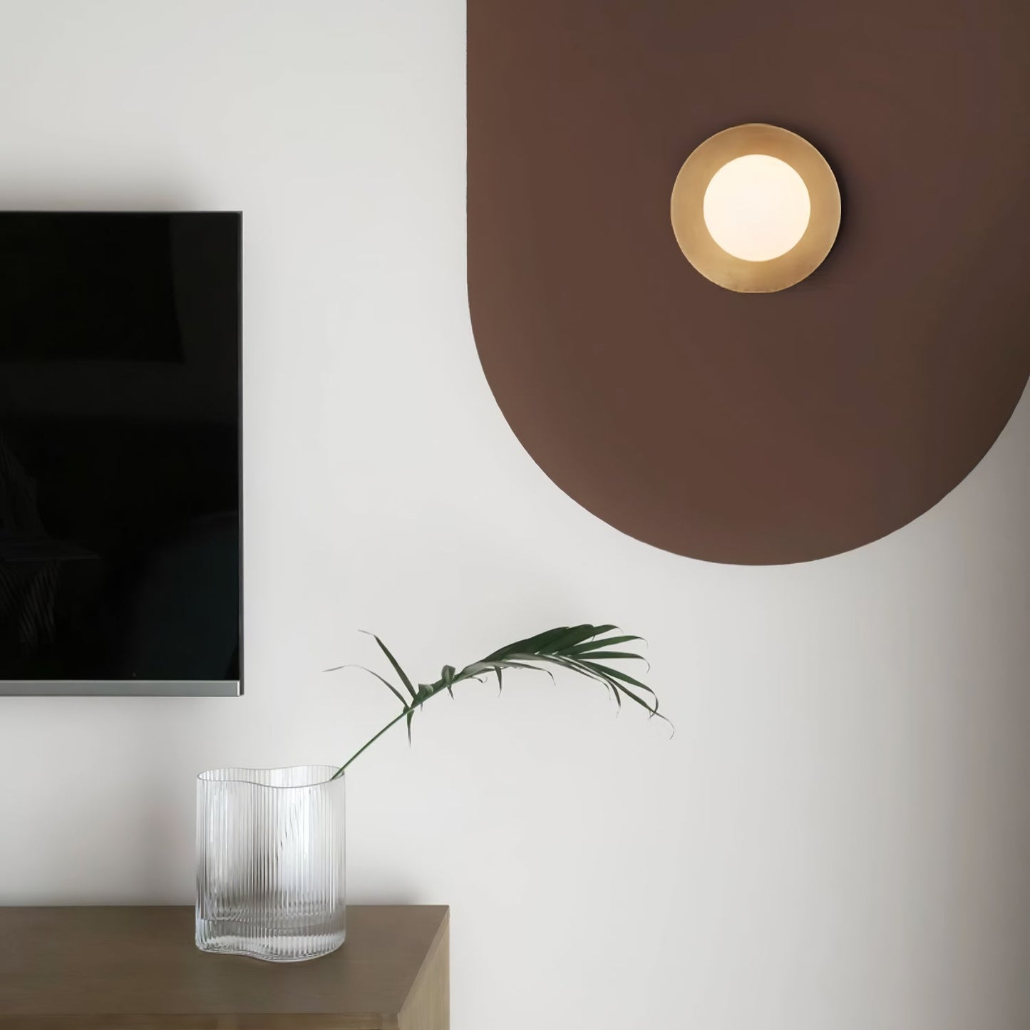 Round Glass Wall Lamp | Glass & Iron | 20cm or 30cm Diameter