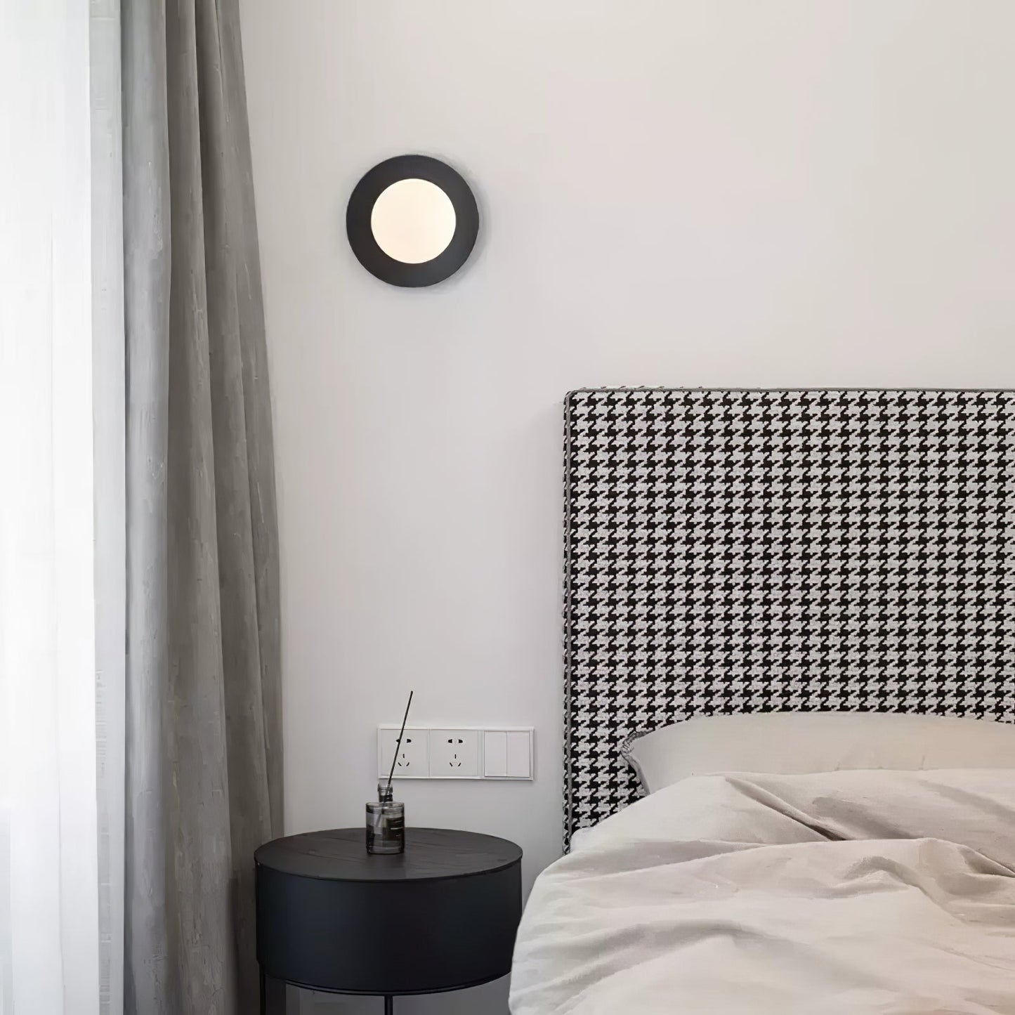 Round Glass Wall Lamp | Glass & Iron | 20cm or 30cm Diameter
