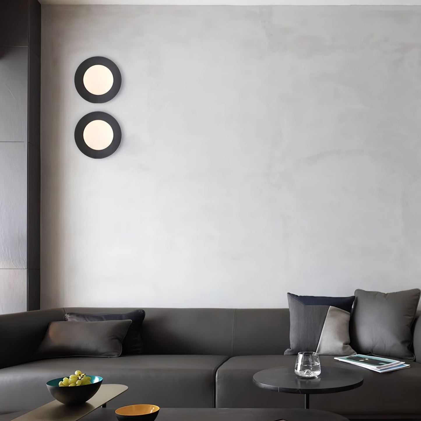 Round Glass Wall Lamp | Glass & Iron | 20cm or 30cm Diameter