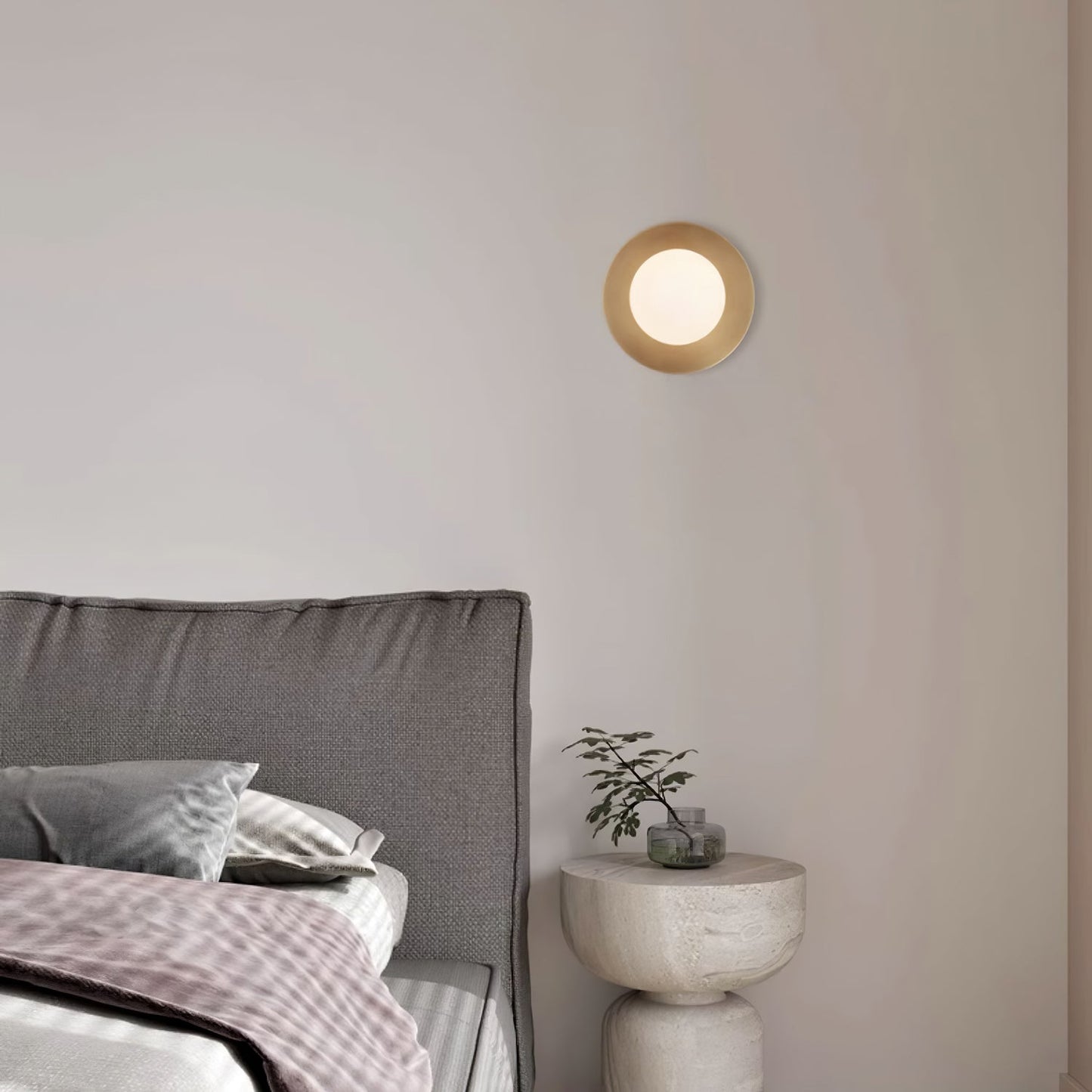 Round Glass Wall Lamp | Glass & Iron | 20cm or 30cm Diameter