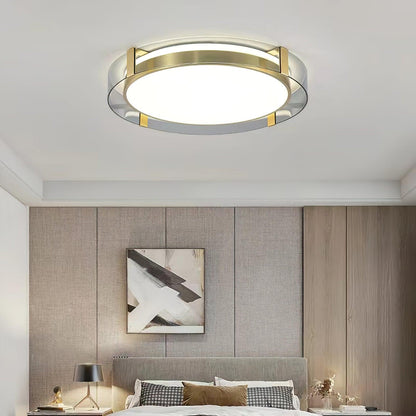 Flush Mount Ceiling Light | Integrated LED | Gold Finish, Multiple Sizes