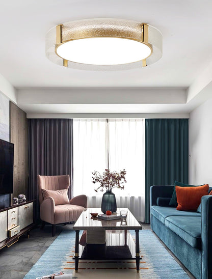 Flush Mount Ceiling Light | Integrated LED | Gold Finish, Multiple Sizes