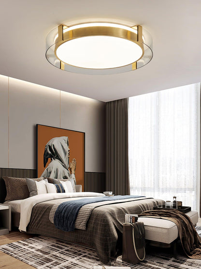 Flush Mount Ceiling Light | Integrated LED | Gold Finish, Multiple Sizes
