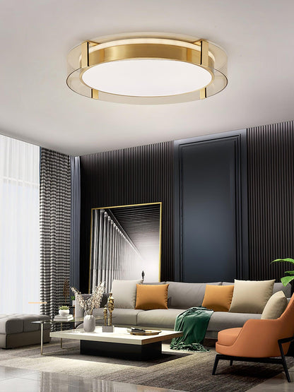 Flush Mount Ceiling Light | Integrated LED | Gold Finish, Multiple Sizes