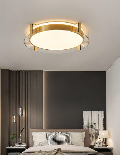 Flush Mount Ceiling Light | Integrated LED | Gold Finish, Multiple Sizes