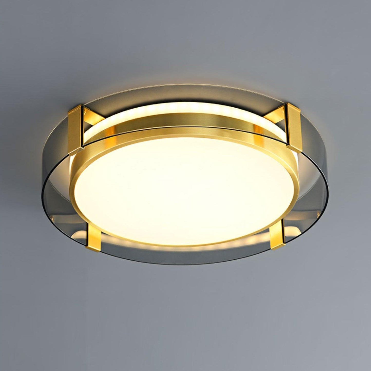 Flush Mount Ceiling Light | Integrated LED | Gold Finish, Multiple Sizes