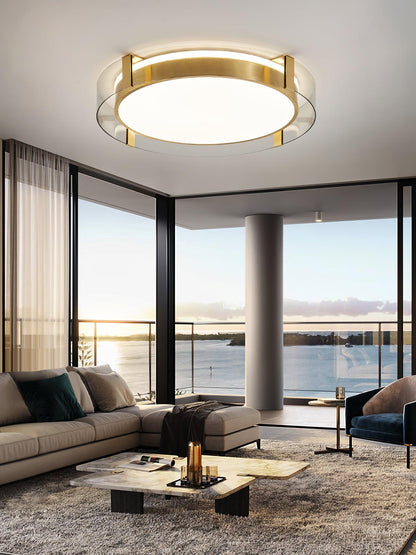 Flush Mount Ceiling Light | Integrated LED | Gold Finish, Multiple Sizes