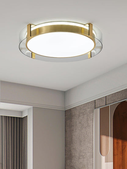 Flush Mount Ceiling Light | Integrated LED | Gold Finish, Multiple Sizes
