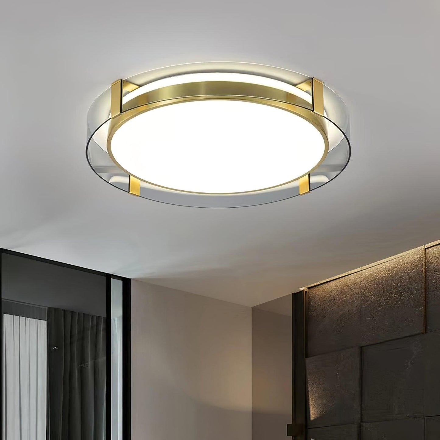 Flush Mount Ceiling Light | Integrated LED | Gold Finish, Multiple Sizes