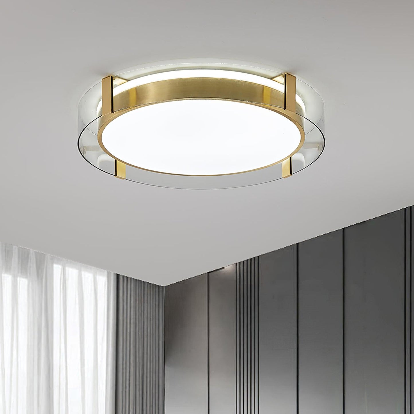 Flush Mount Ceiling Light | Integrated LED | Gold Finish, Multiple Sizes