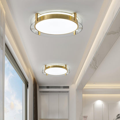 Flush Mount Ceiling Light | Integrated LED | Gold Finish, Multiple Sizes