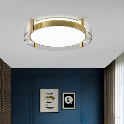 Flush Mount Ceiling Light | Integrated LED | Gold Finish, Multiple Sizes