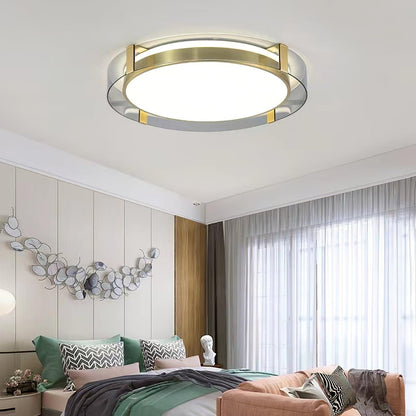 Flush Mount Ceiling Light | Integrated LED | Gold Finish, Multiple Sizes