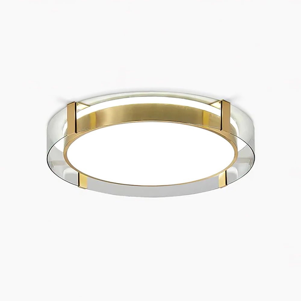 Flush Mount Ceiling Light | Integrated LED | Gold Finish, Multiple Sizes