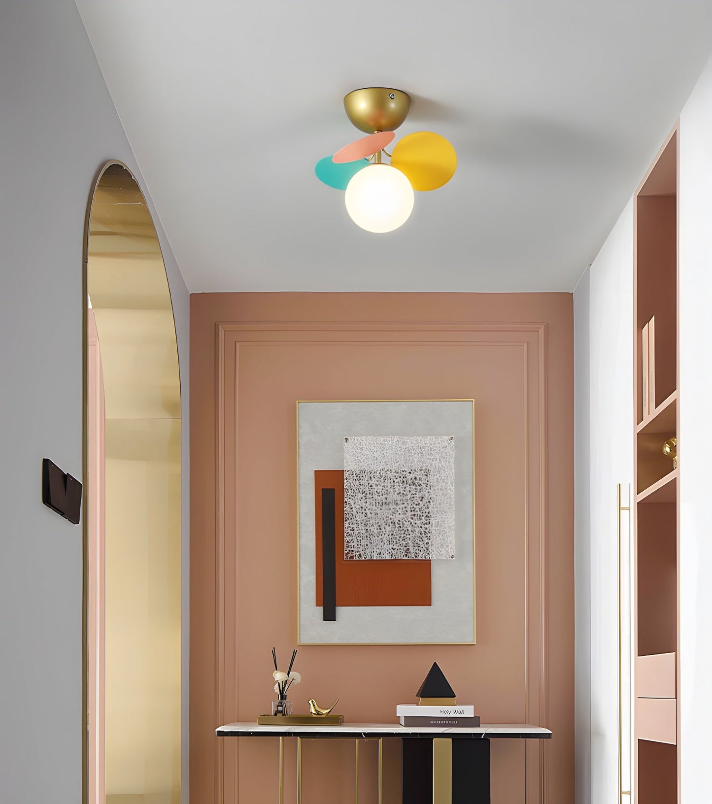 Macaron Ceiling Lamp | Metal & Glass | Colorful Options