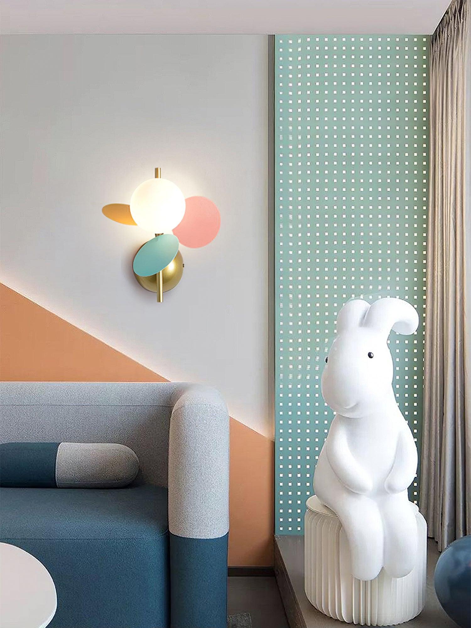 Macaron Wall Lamp | Colorful Metal & Glass | Set of 2
