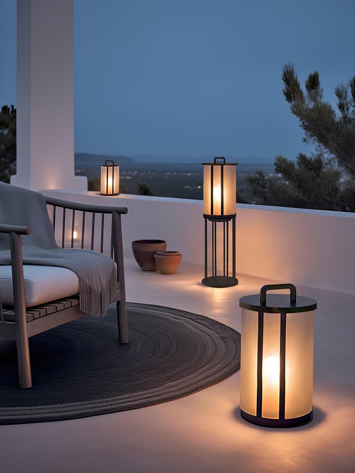 Round Pillar Acrylic Lantern Outdoor Lamp