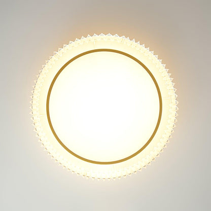 Round Pleated Ceiling Lamp | Fabric & Metal | Beige, Multiple Sizes