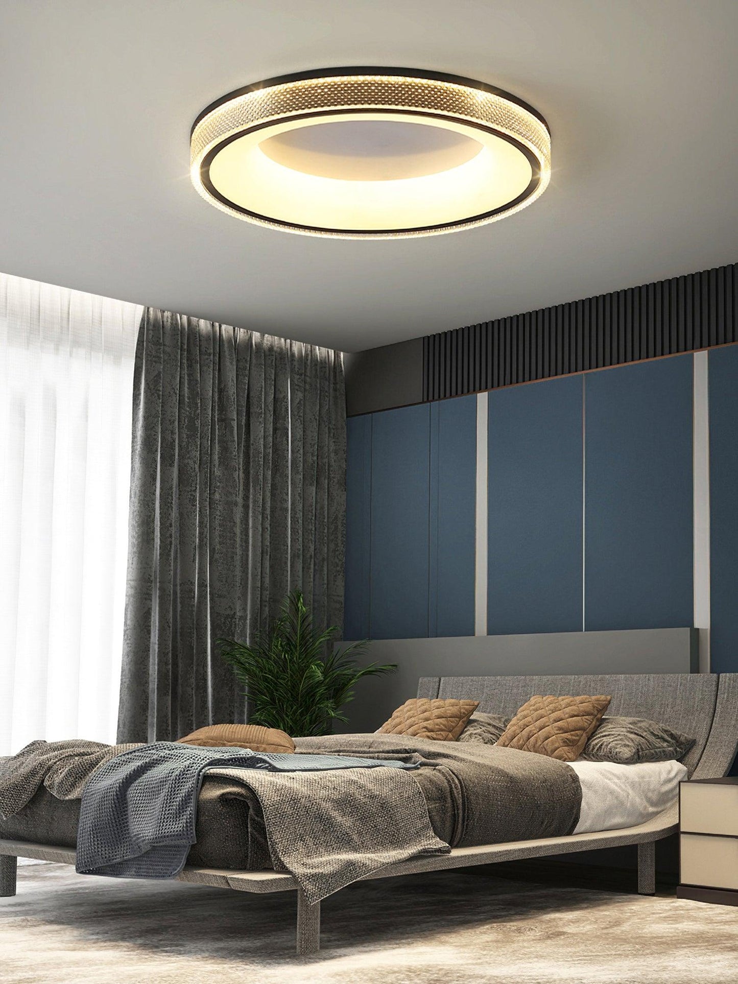 Flush Ceiling Light | Iron & Acrylic | 50cm Diameter