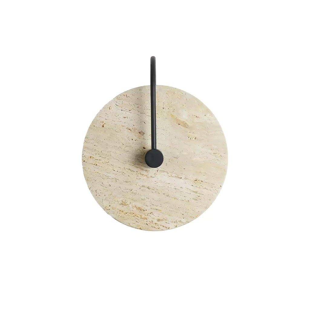 Round Wall Lamp | Travertine & Alabaster Stone | Yellow Finish