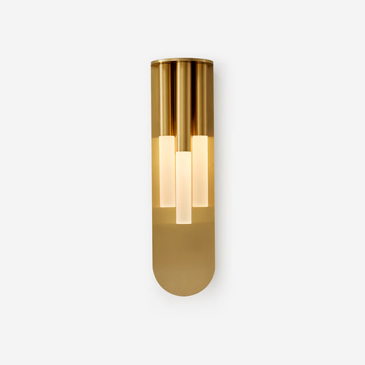 Rousseau Wall Lamp | Frosted Glass & Brass Accents | Gold or Black