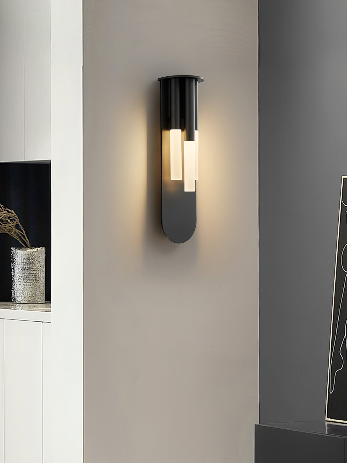 Rousseau Wall Lamp | Frosted Glass & Brass Accents | Gold or Black