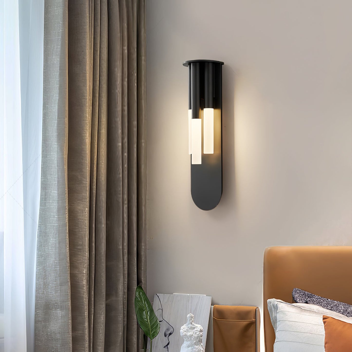 Rousseau Wall Lamp | Frosted Glass & Brass Accents | Gold or Black
