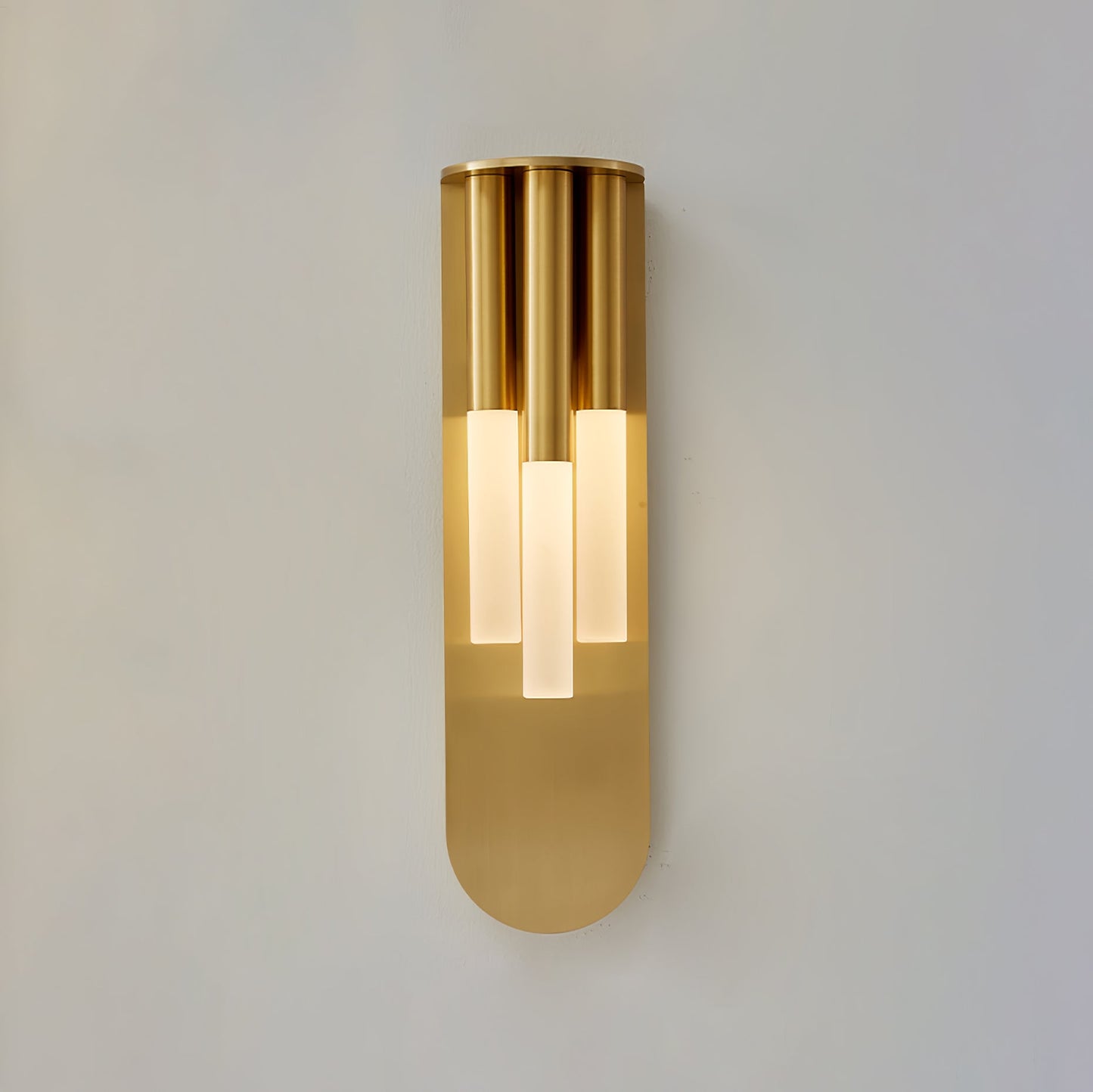 Rousseau Wall Lamp | Frosted Glass & Brass Accents | Gold or Black