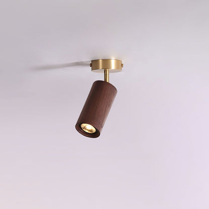 Rowan Ceiling Light | Wooden Finish & Gold Frame | Multiple Heads Available